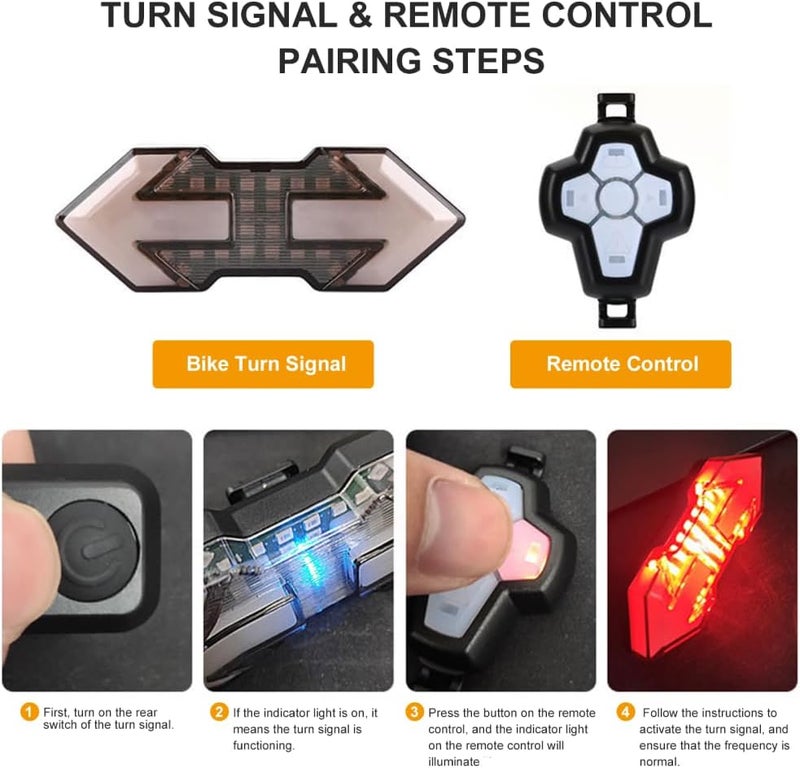 JINKEY Bike Turn Signals,Bright Bike Tail Light with Turn Signals, 120 Lumens USB Rechargeable LED Rear Bike Light, Wireless Remote Control Bike Blinkers, IPX5 Waterproof Bike Safety Light for Night - Image 2